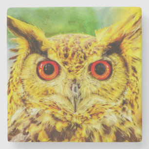 Dessous-de-verre En Pierre Owl Art
