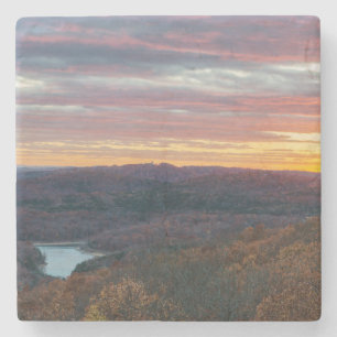 Dessous-de-verre En Pierre Ozark Mounts Coucher de soleil d'automne