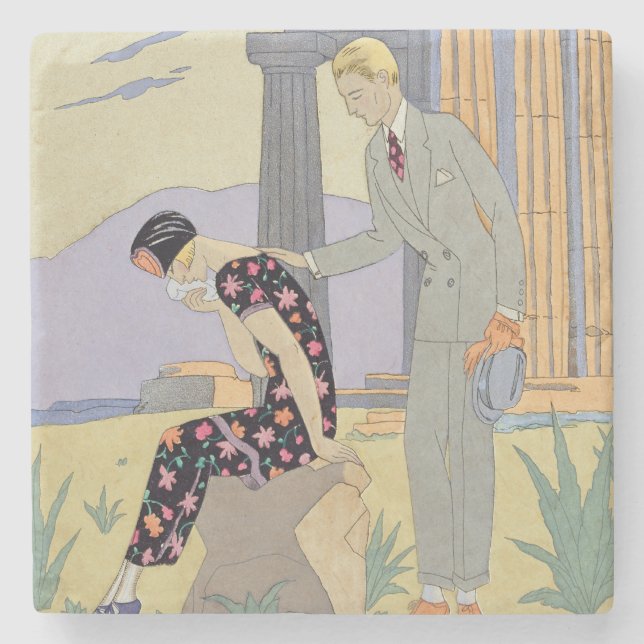 Dessous-de-verre En Pierre Paestum, 1924 (copie de pochoir) (Devant)