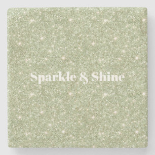 Dessous-de-verre En Pierre Paillettes Vertes Brillantes