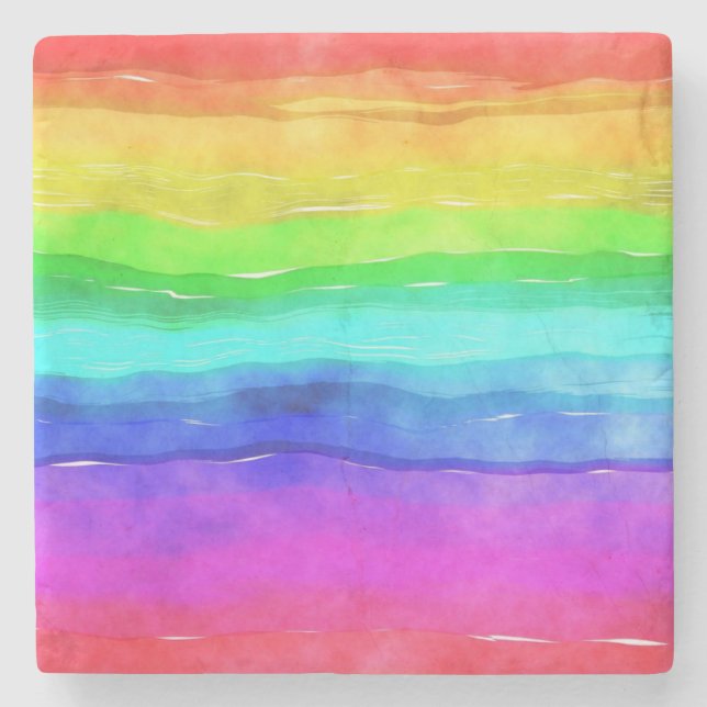 Dessous-de-verre En Pierre Painted Rainbow (Devant)