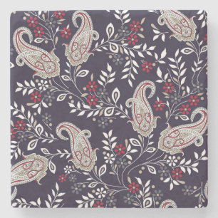 Dessous-de-verre En Pierre Paisley indien traditionnel, motif sans soudure.