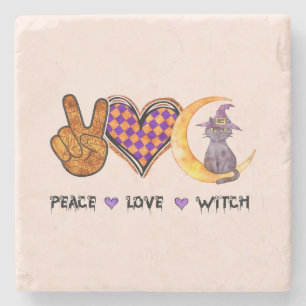 Dessous-de-verre En Pierre Paix, Amour, Sorcière