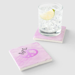 Dessous-de-verre En Pierre Paix rose