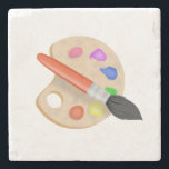 Dessous-de-verre En Pierre Palette Artiste<br><div class="desc">Drawing of an Artist's</div>