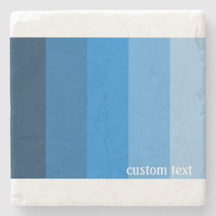 DESSOUS-DE-VERRE EN PIERRE PALETTE BLEUE OMBRE DE COULEUR SOLIDE STRIPES POWD