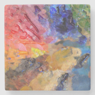 Dessous-de-verre En Pierre Palette de couleurs de peintre artistique 