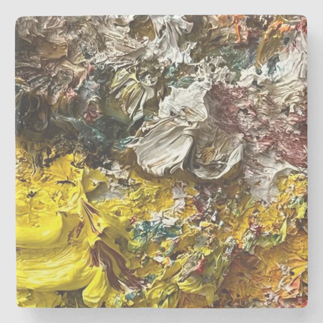 Dessous-de-verre En Pierre Palette de l'artiste #1 (Devant)