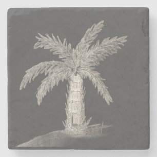 Dessous-de-verre En Pierre Palmier bouteille dessiné à la main avec des frond
