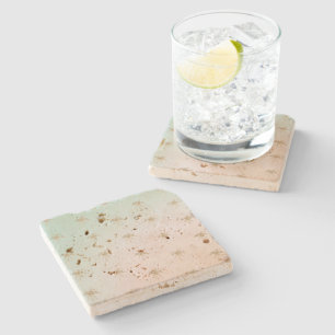 Dessous-de-verre En Pierre Palmiers d'or Tropical Ombre à la crème de menthe