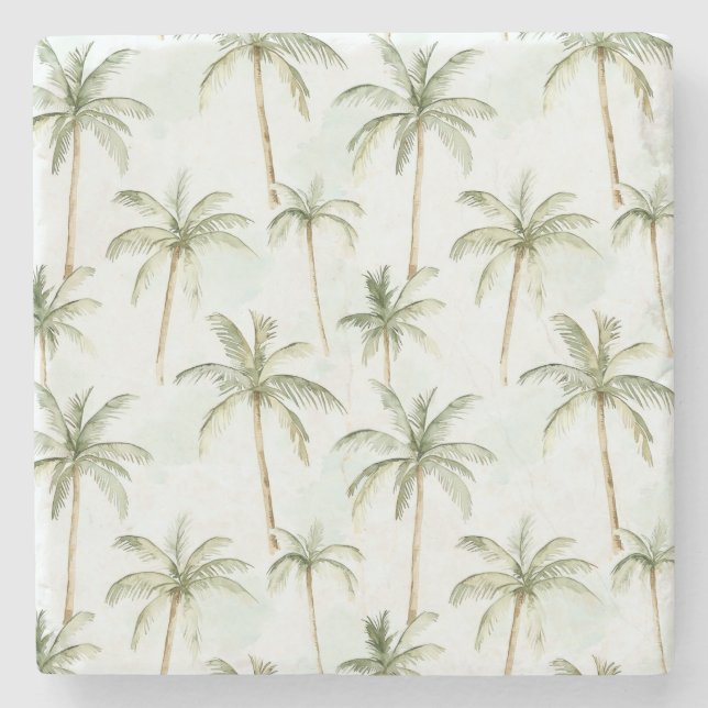 Dessous-de-verre En Pierre Palmiers Tropicaux (Devant)