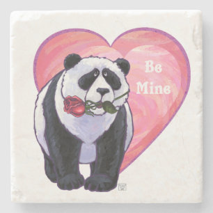Dessous-de-verre En Pierre Panda Bear Saint Valentin