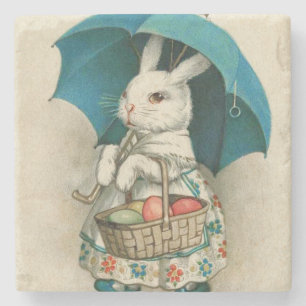 Dessous-de-verre En Pierre Panier de lapin de Pâques Oeuf coloré Parapluie