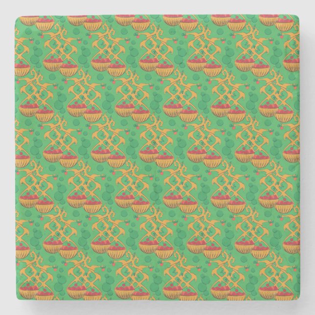 Dessous-de-verre En Pierre Paniers pomme II (Devant)