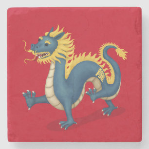 Dessous-de-verre En Pierre Panneau astrologie chinois Zodiac Dragon Cute