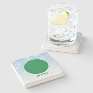 Dessous-de-verre En Pierre Panneau du sentier du Cercle Vert du skieur Novice