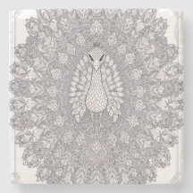 Paon Cristal Art Linéaire Géométrique Oiseau