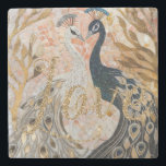 Dessous-de-verre En Pierre Paons Or Paillettes Amour Blush Rose<br><div class="desc">Paons Or Paillettes Amour Blush Rose</div>