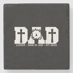 Dessous-de-verre En Pierre Papa bénit Croix chrétienne religieuse Papa