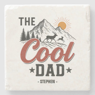 Dessous-de-verre En Pierre Papa Cool - Rustic Mountain et Deer Design