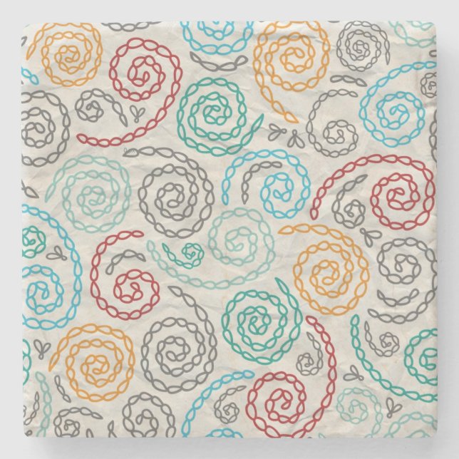 Dessous-de-verre En Pierre Papier fripé par fantaisie de broderie (Devant)