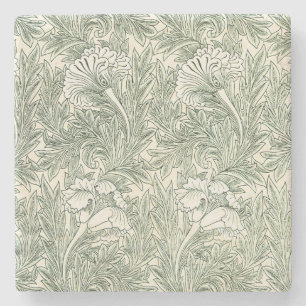 Dessous-de-verre En Pierre Papier peint tulipe classique vert de William Morr