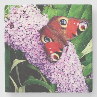 Dessous-de-verre En Pierre Papillon rouge