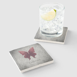 Dessous-de-verre En Pierre Papillon rouge à bijoux
