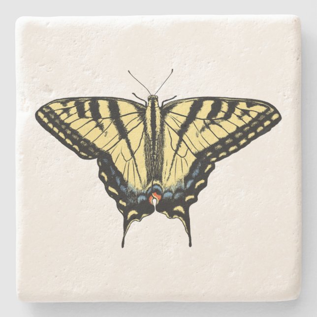 Dessous-de-verre En Pierre Papillon Southwestern jaune Swallowtail (Devant)