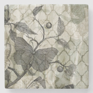 Dessous-de-verre En Pierre Papillons d'arabesque I
