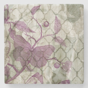Dessous-de-verre En Pierre Papillons d'arabesque III