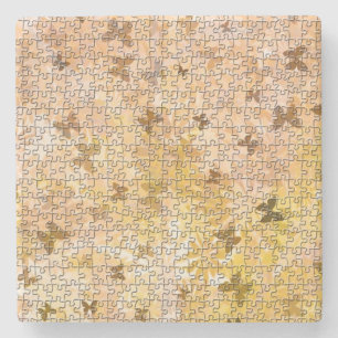 Dessous-de-verre En Pierre Papillons de puzzle et Daisies-Browns par STaylor