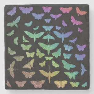 Dessous-de-verre En Pierre papillons vintages colorés papillons papillons pap