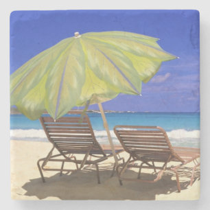 Dessous-de-verre En Pierre Parapluie de plage, Abaco, Bahamas
