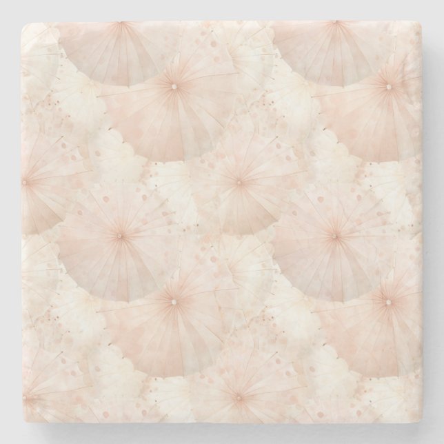 Dessous-de-verre En Pierre Parapluies Rose Pâle (Devant)