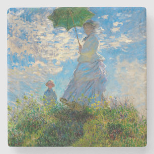 Dessous-de-verre En Pierre Parasol Monet Femme Impressionnisme