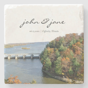 Dessous-de-verre En Pierre Parc d'état Personnalisé Starved Rock Illinois