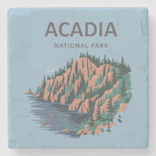 Dessous-de-verre En Pierre Parc national d'Acadia Mont Cadillac