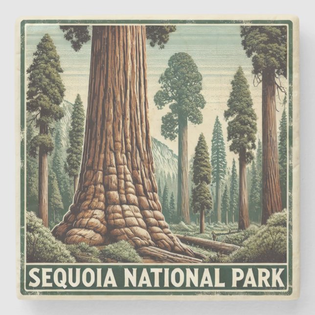 Dessous-de-verre En Pierre Parc national de Sequoia (Devant)