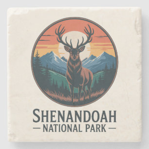 Dessous-de-verre En Pierre Parc national de Shenandoah Deer Emblem