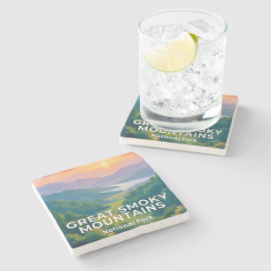 Dessous-de-verre En Pierre Parc national des Great Smoky Mountains aquarelle
