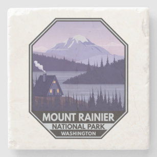 Dessous-de-verre En Pierre Parc national du Mont Rainier Washington Cabine Re