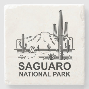 Dessous-de-verre En Pierre Parc national du Saguaro Ligne minimale Art
