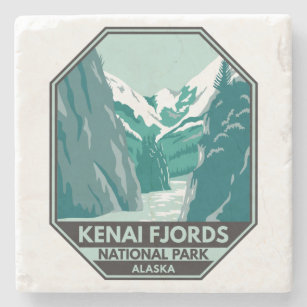 Dessous-de-verre En Pierre Parc national Kenai Fjords Alaska Vintage