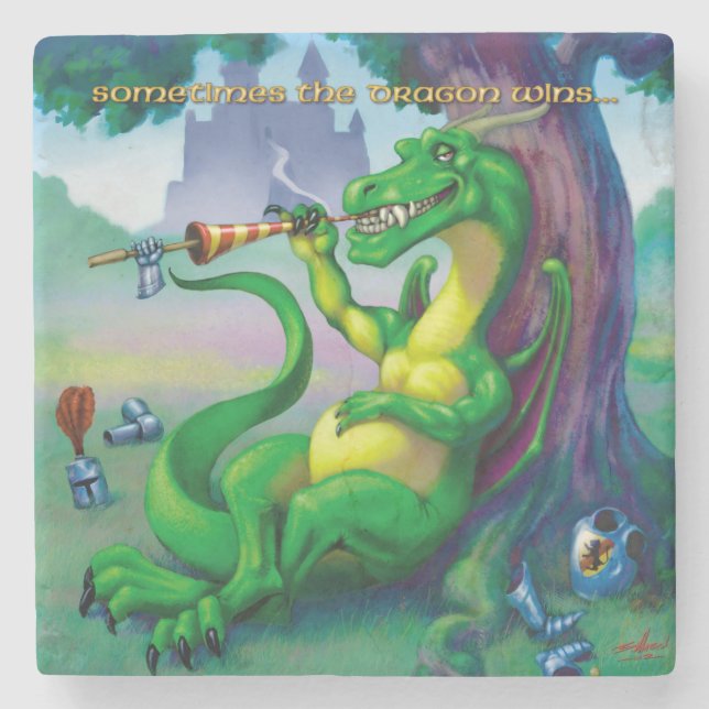 Dessous-de-verre En Pierre Parfois le Dragon gagne (Devant)