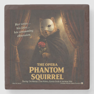 Dessous-de-verre En Pierre Parodie de l'Opéra Fantôme Écureuil