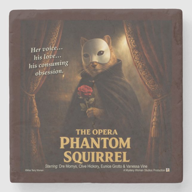 Dessous-de-verre En Pierre Parodie de l'Opéra Fantôme Écureuil (Devant)