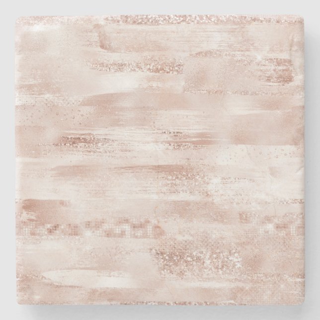 Dessous-de-verre En Pierre Parties scintillant brillante rose (Devant)