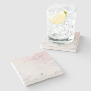 Dessous-de-verre En Pierre Parties scintillant rose en marbre personnalisée