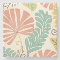 Pastel Floral Vines et Feuilles sur Arrière - plan